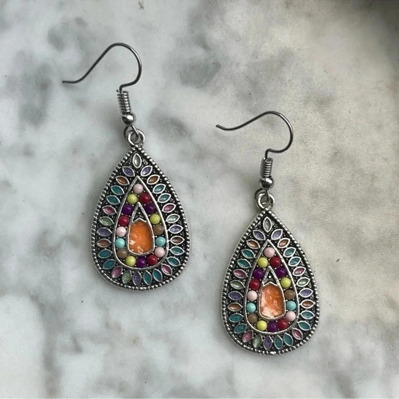 Colorful Bohemian Earrings - Picture 2 of 3
